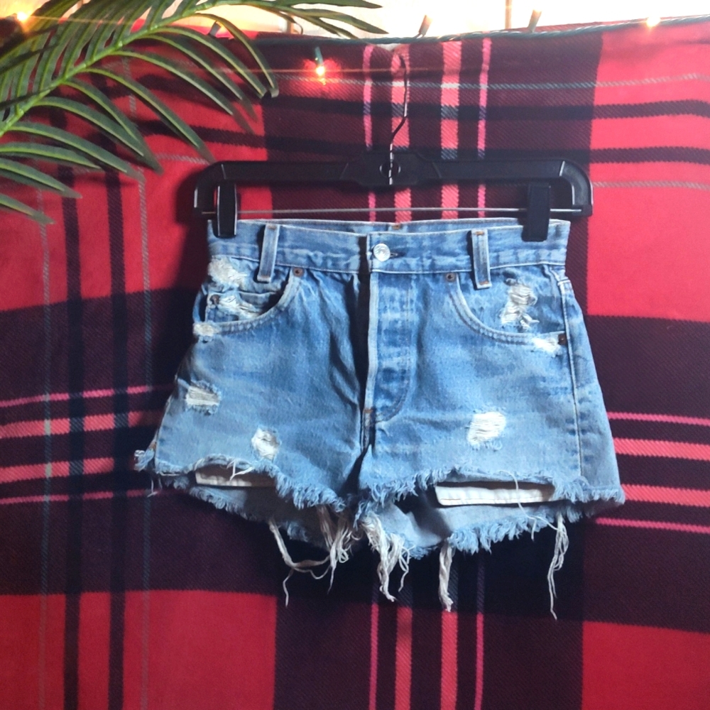 Woman's Levi's reworked vintage cutoff jean shorts